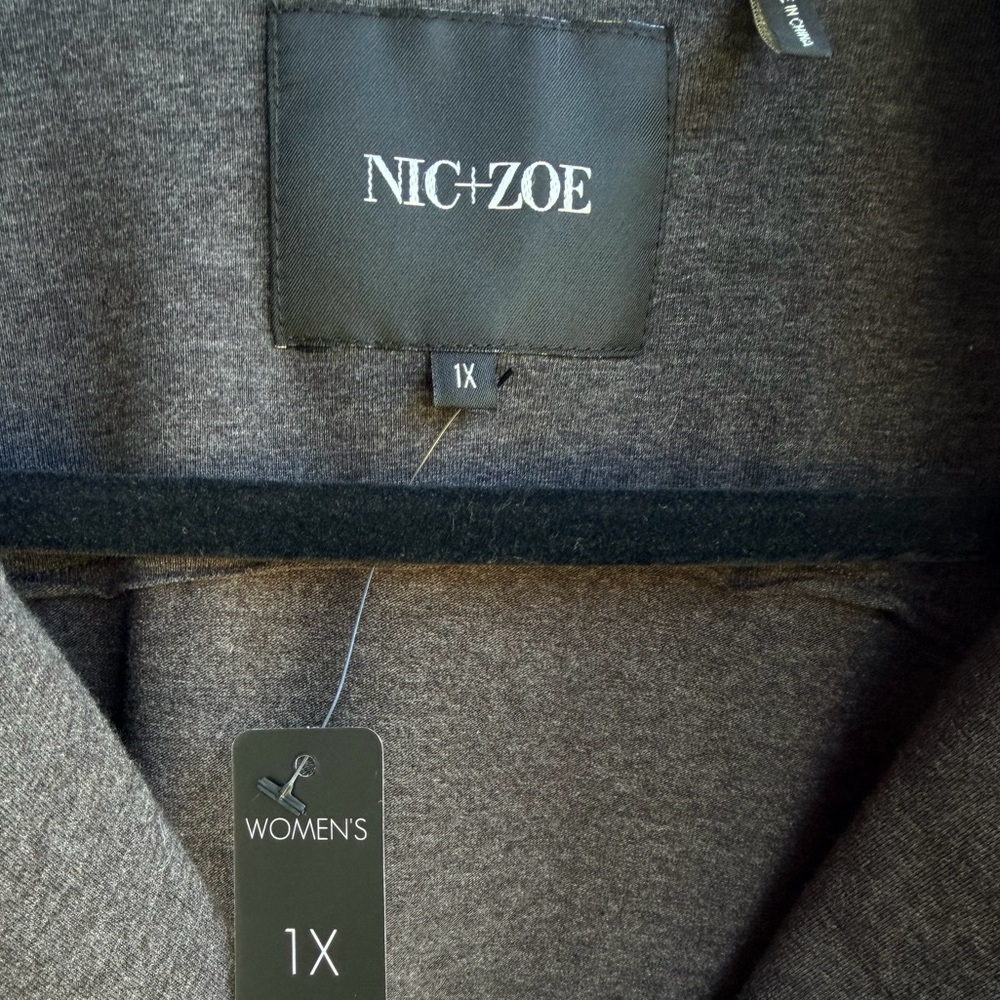 NWT 🩶 Nic+Zoe Seamed Riding Jacket 3-Button Dark Gray Knit, Long, Equestrian, 1X - Picture 13 of 15